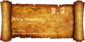 Móry Humbert névjegykártya